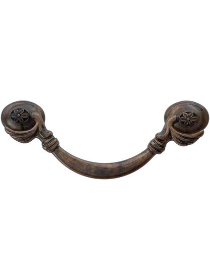 Flower Post Bail Pull - 3.78 inch Center-to-Center in Oil Rubbed Bronze.